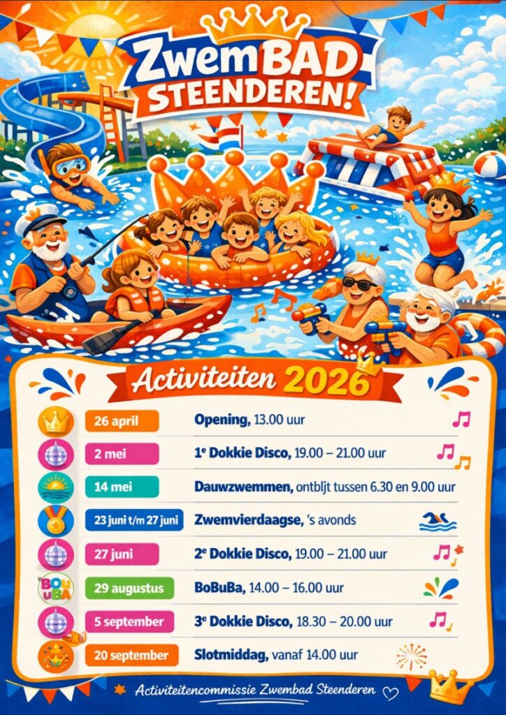 Flyer zwembad activiteiten